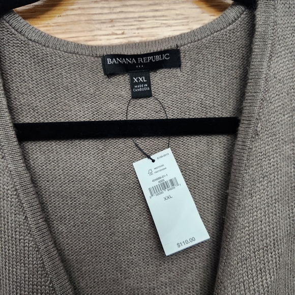 Banana Republic Wrap Midi Sweater Dress in Taupe, NWT, XXL - Picture 4 of 6